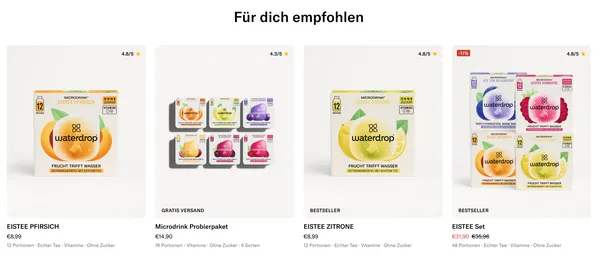 Empfehlungen ergänzender Produkte von waterdrop.de