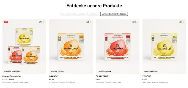 Limited Collection von waterdrop.de