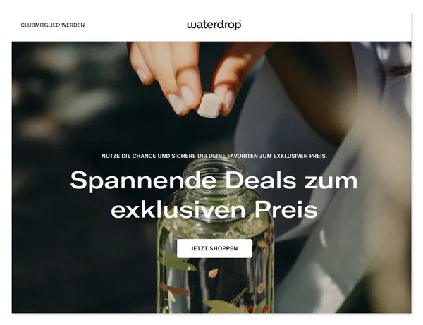 Startseite von waterdrop