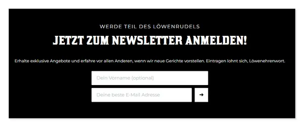 Newsletter Anmeldung bei Löwenanteil