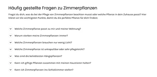 FAQ Abschnitt von https://www.feey-pflanzen.de/
