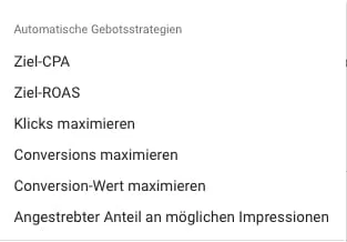 Google Ads Gebotsstragien