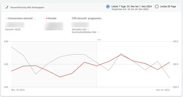 Google Ads Leistungsübersicht