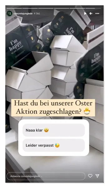 Instagram Story mit Abstimmung von Concrete Jungle