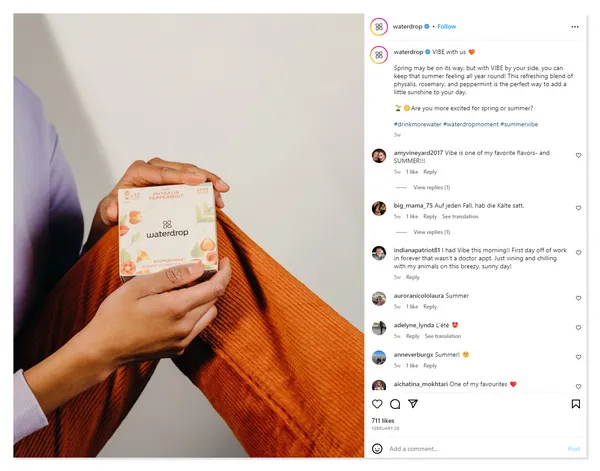 Instagram Post von Waterdrop