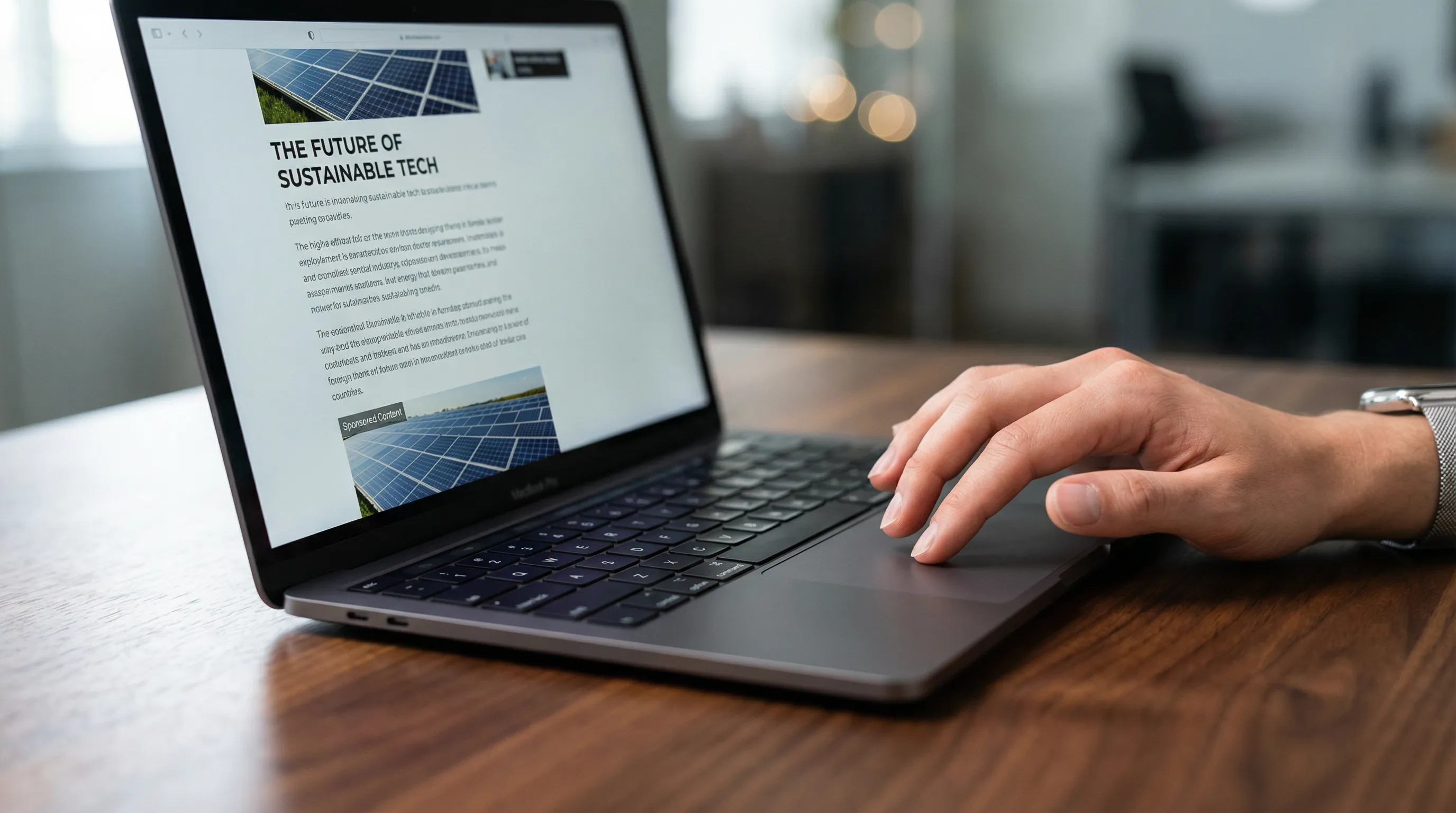 Native Ads Advertorial Seite auf Laptop