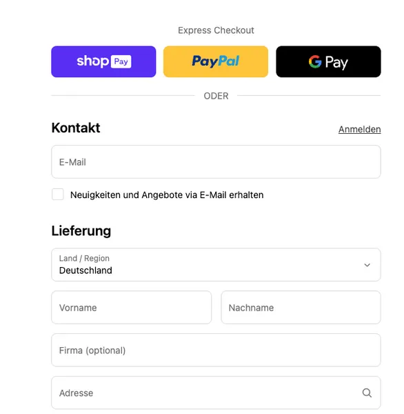 Shopify Express Checkout