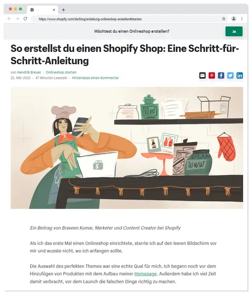 Shopify Shop erstellen - Anleitung von Shopify