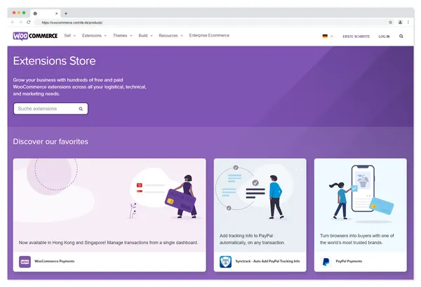 WooCommerce Extension Store - Erweiterungen für das WooCommerce Shop-System