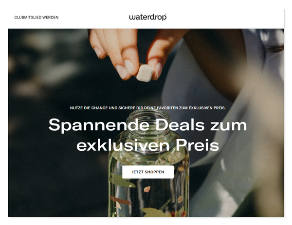 Startseite von waterdrop