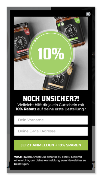 Slide In CTA - Newsletteranmeldung Löwenanteil