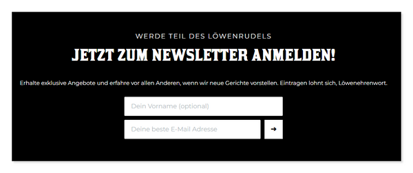Newsletter Anmeldung bei Löwenanteil
