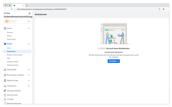 Unternehmenseinstellungen bei Facebook
