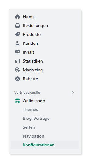 Konfigurationen auf Shopify