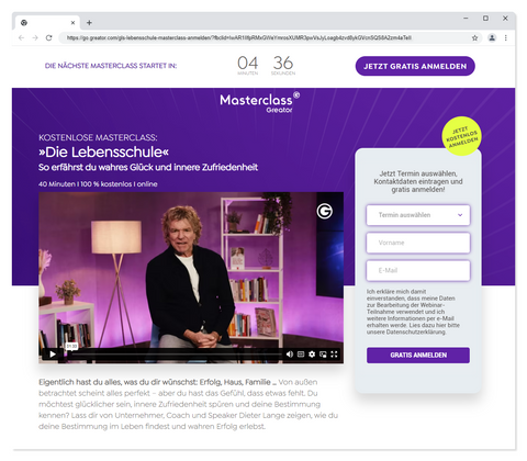 Kostenloses Webinar von Greator