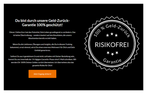 Geld-Zurück-Garantie bei Tobias Beck