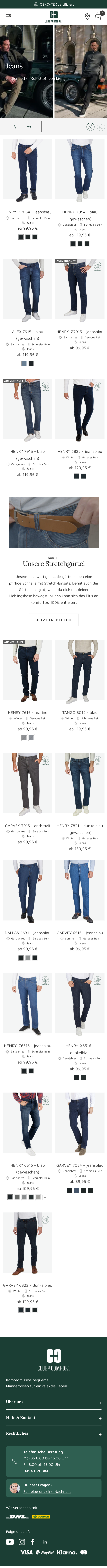 Club of Comfort Kategorieseite